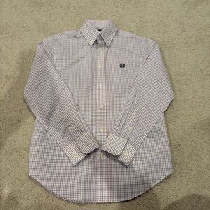 EUC Lauren Ralph Lauren Boys Button Down Shirt Plaid Long Sleeve Size 12